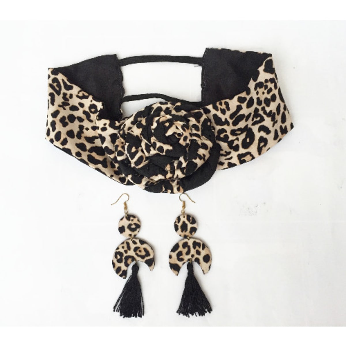Animal Print Turban Headband With Matching Tassel Earrings Konga