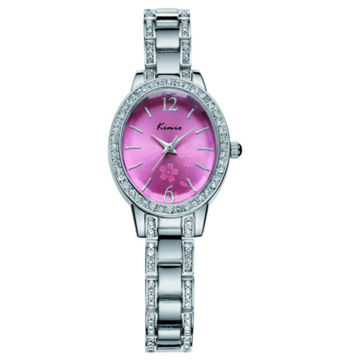Pink hot sale crystal watch