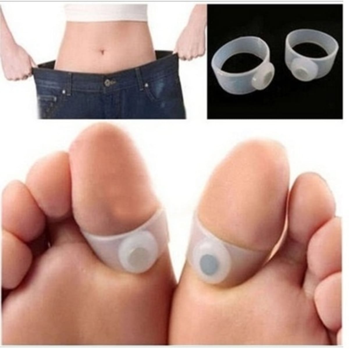 5 Pair Silicone Foot Toe Ring Body Slimming Toe Rings PU Magnetic Toe Rings  Multi-purpose Toe Ring for Home Women Use (White) - Walmart.com
