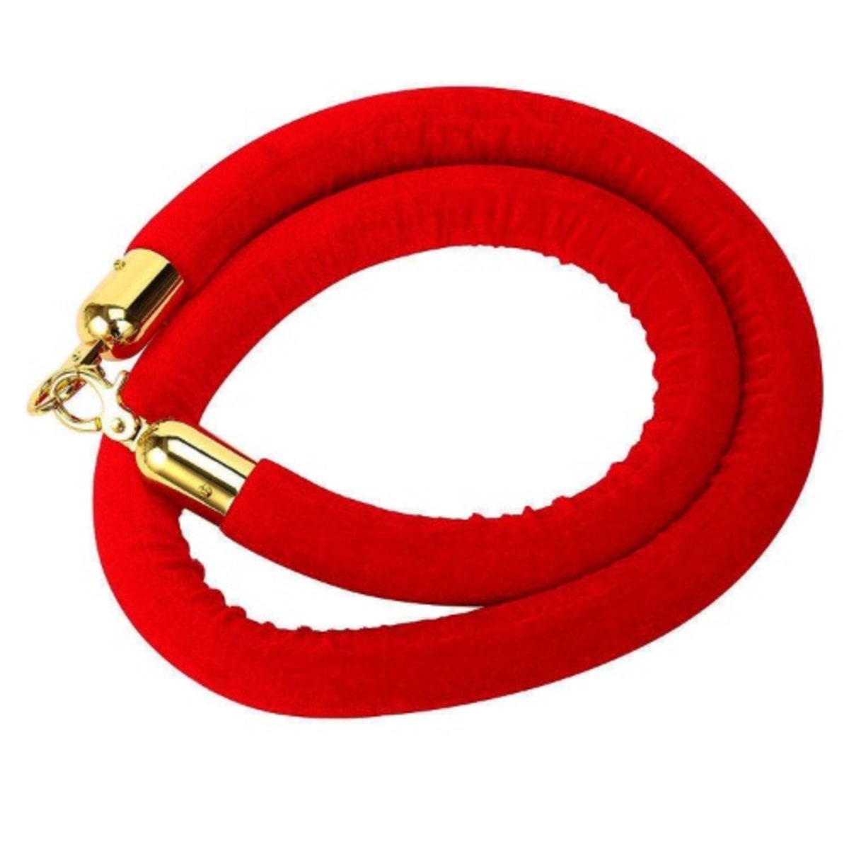 Unic Velvet Barrier Crowd Control Stanchion Rope Gold Polished Hooks Red