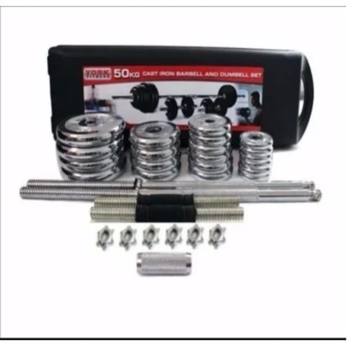 York 50kg cast iron barbell and dumbbell set outlet
