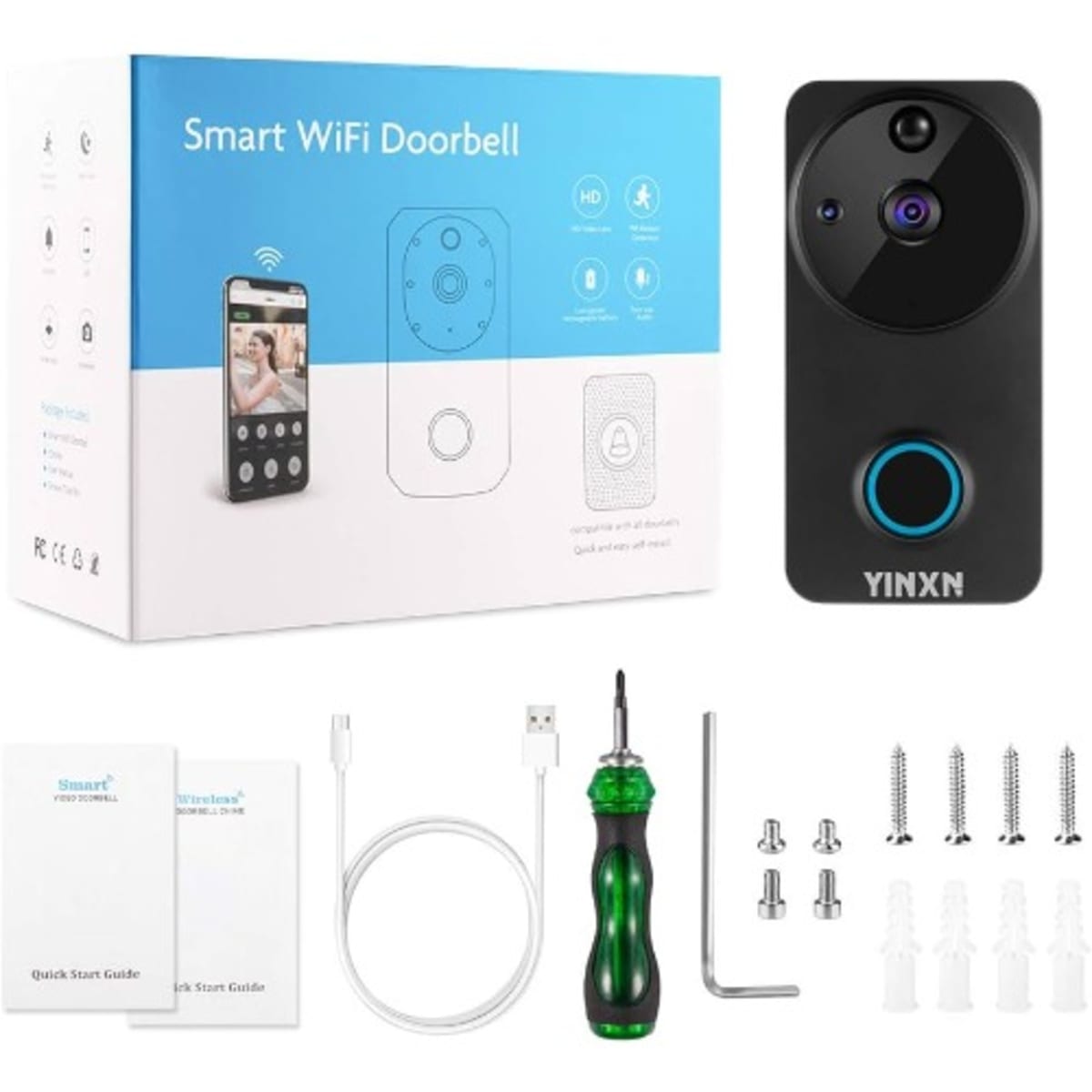 Yinxn wireless video doorbell top