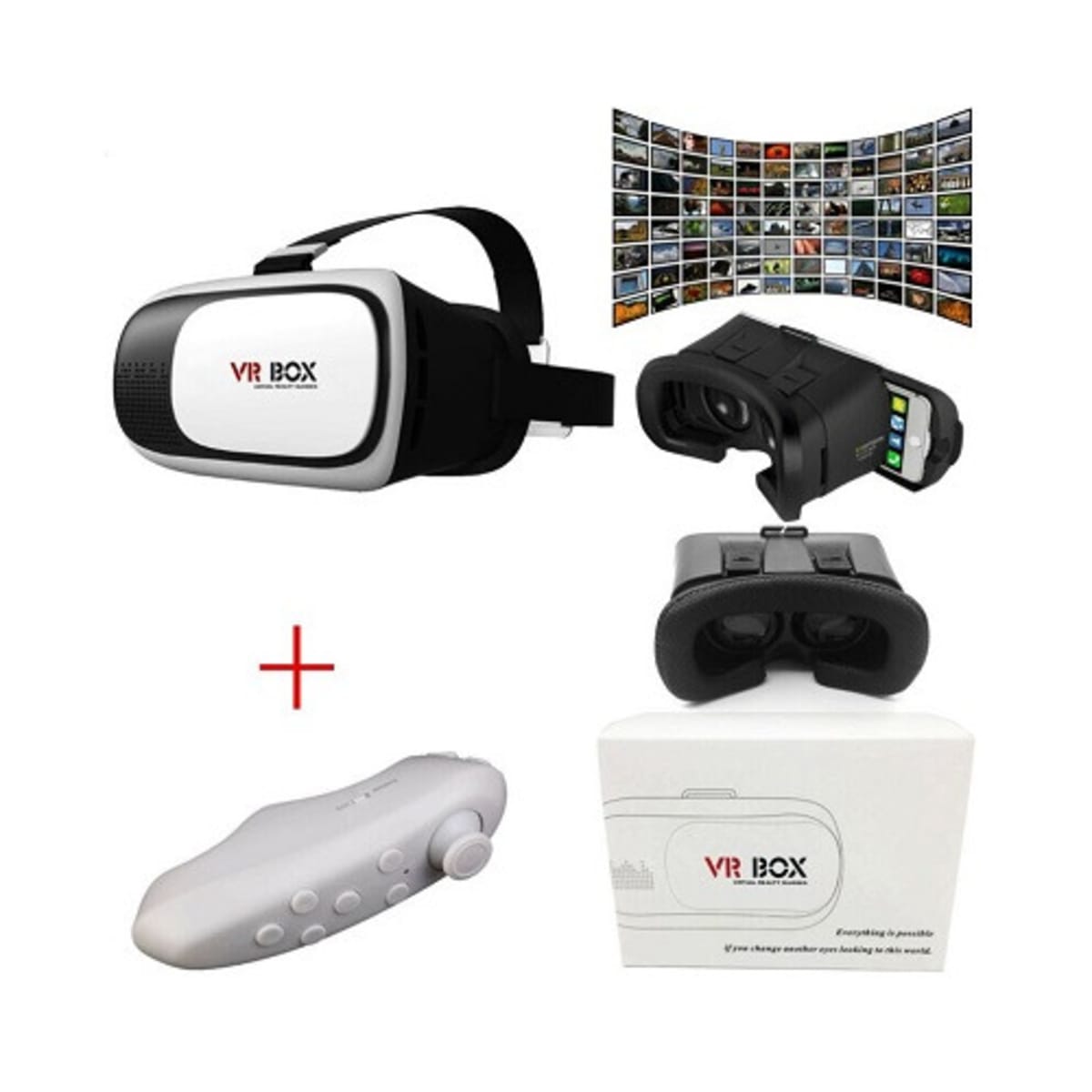 VR Box Version VR Virtual Reality 3D Glasses + Bluetooth Controller | Konga Online Shopping