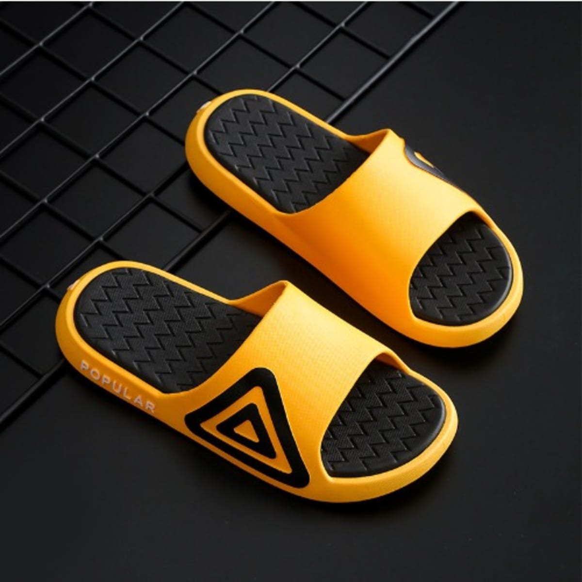 Mens yellow slides online