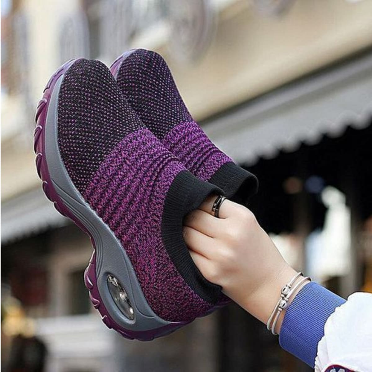 Ladies Breathable Mesh Sock Sneakers Shoes