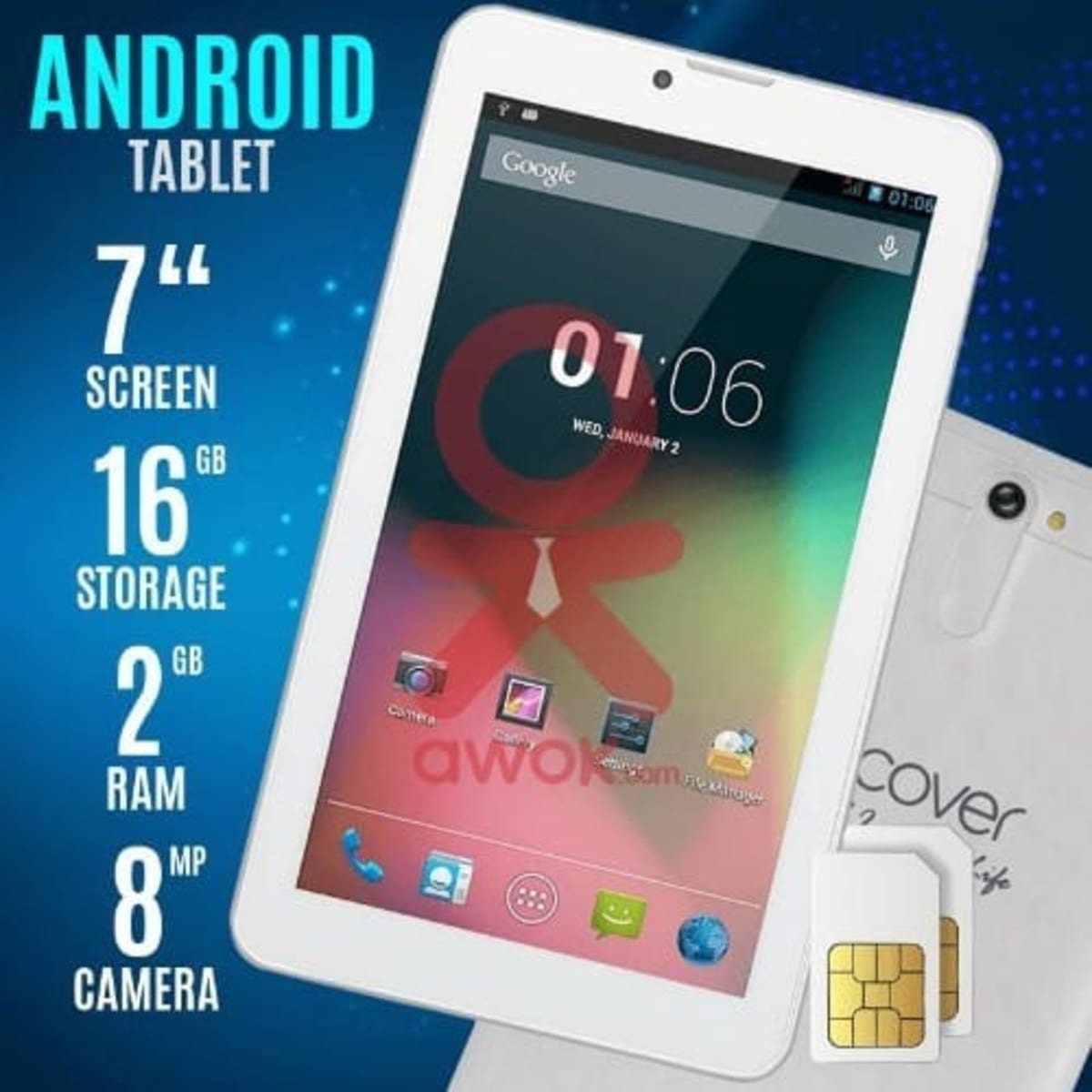 Discover Note 1 Smart Tablet – 4G Sim-Core 7 Pouces 16GB – Wi-Fi - BOUTIQUE  EN LIGNE