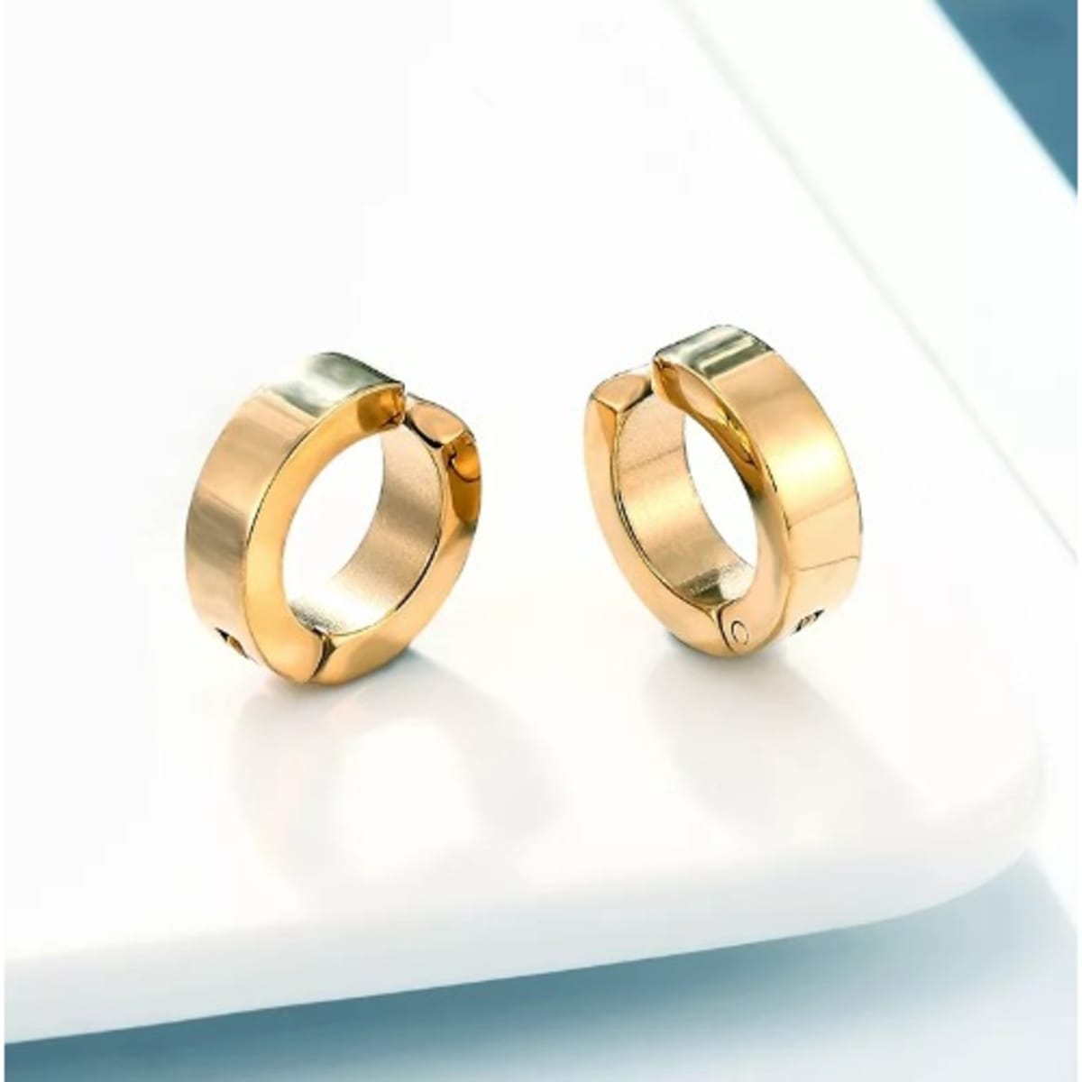 Fashion Jewelry 2pcs Unisex Steel Non Piercing Hoop Earrings