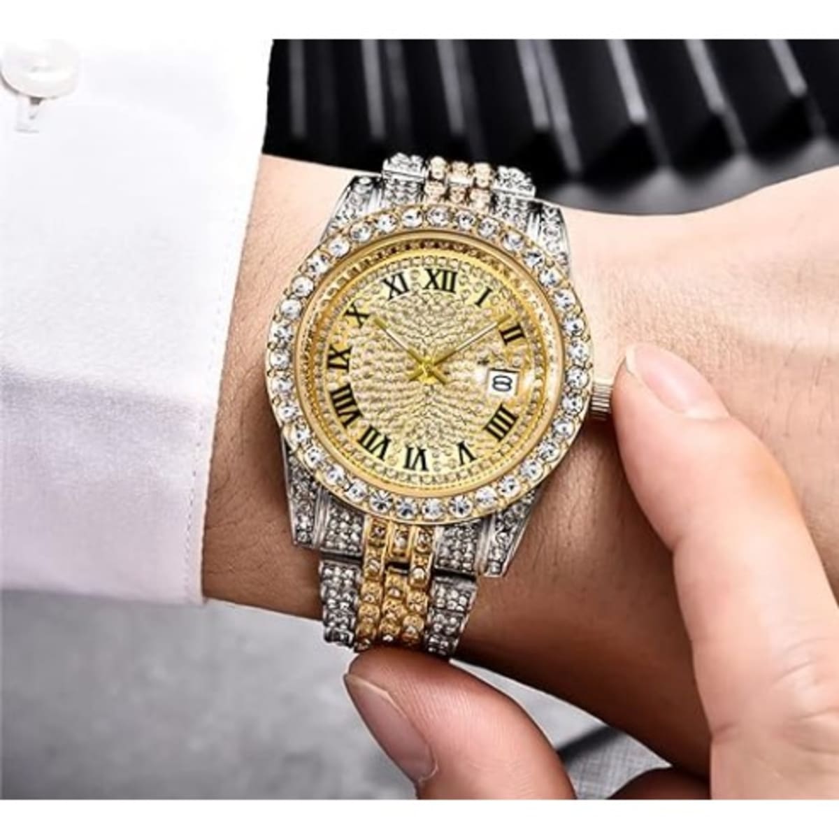 Crystal wrist watch clearance