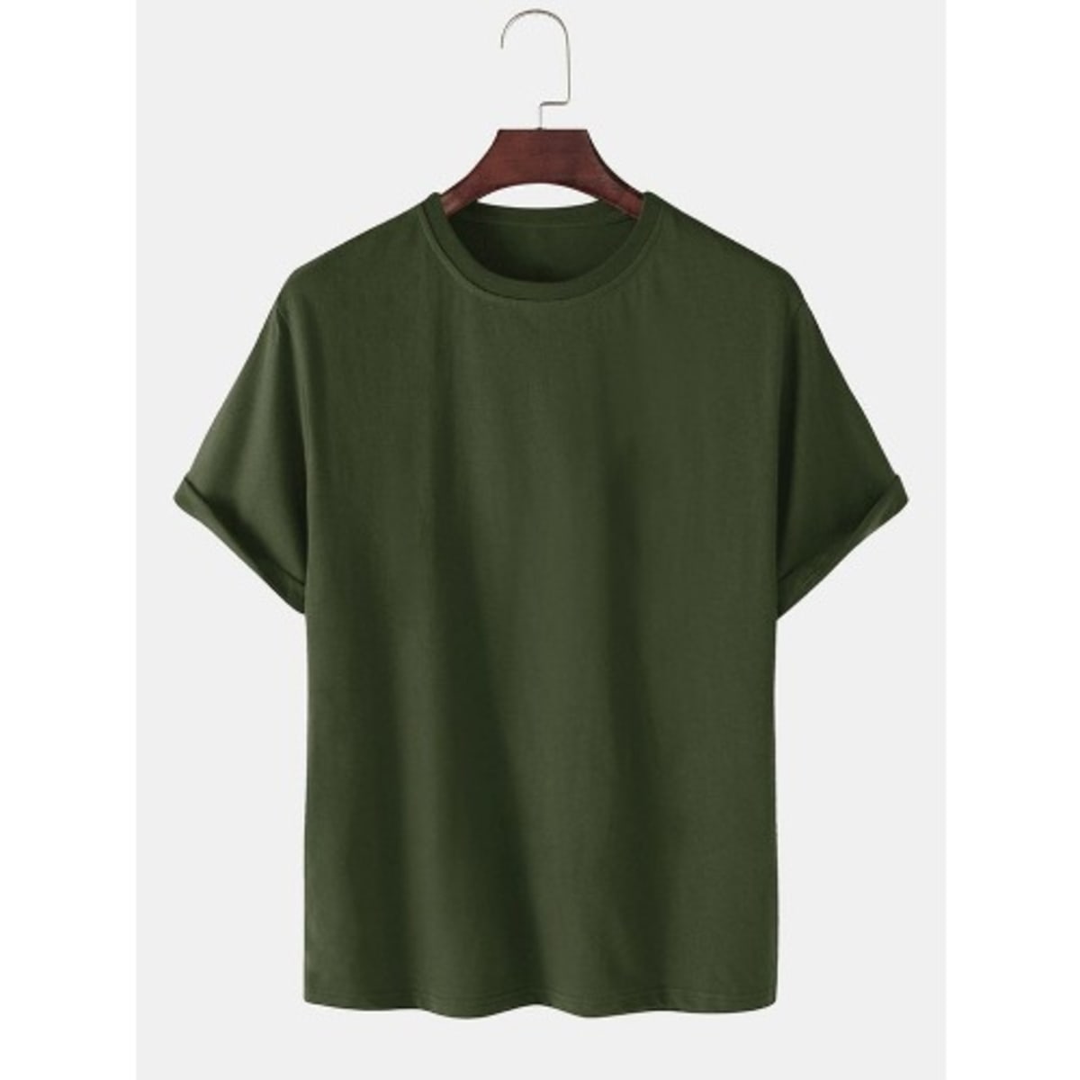 Round Neck Plain T shirt Olive Green Konga Online Shopping
