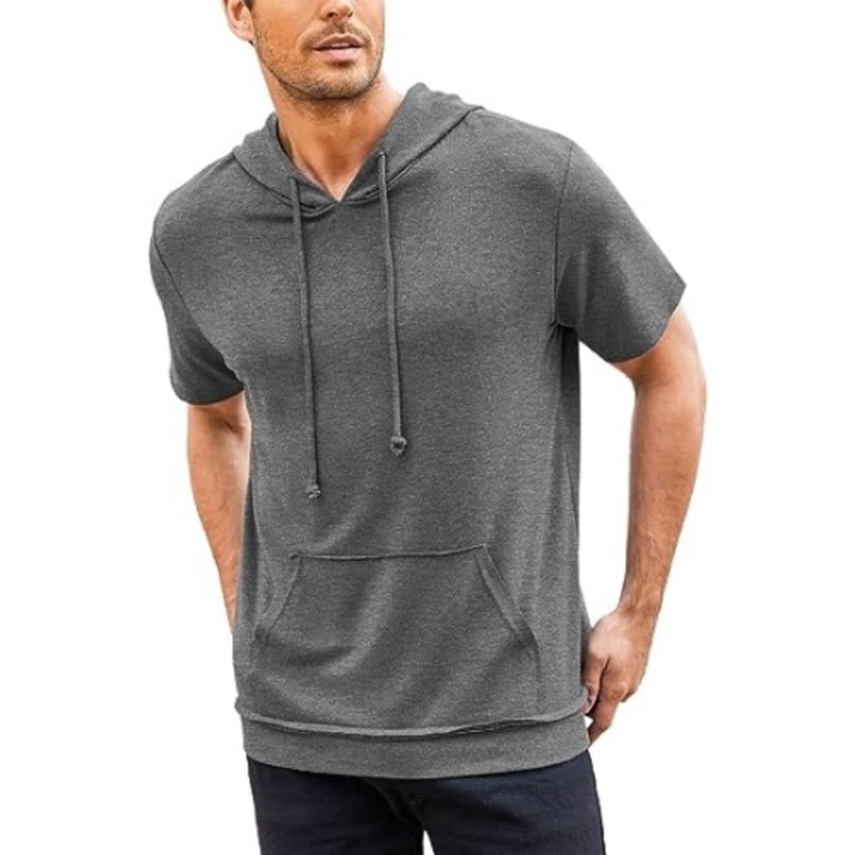 Grey short sleeve hoodie 2025