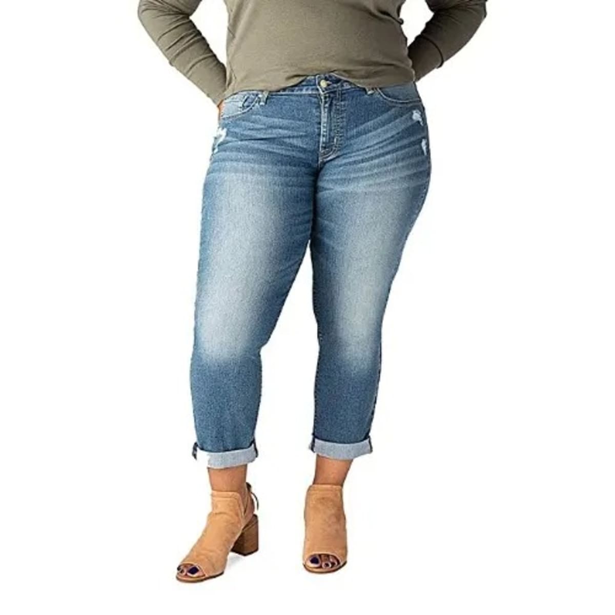 Sofia Jeans Women's Plus Size Bagi Curvy Boyfriend Mid-Rise Jean