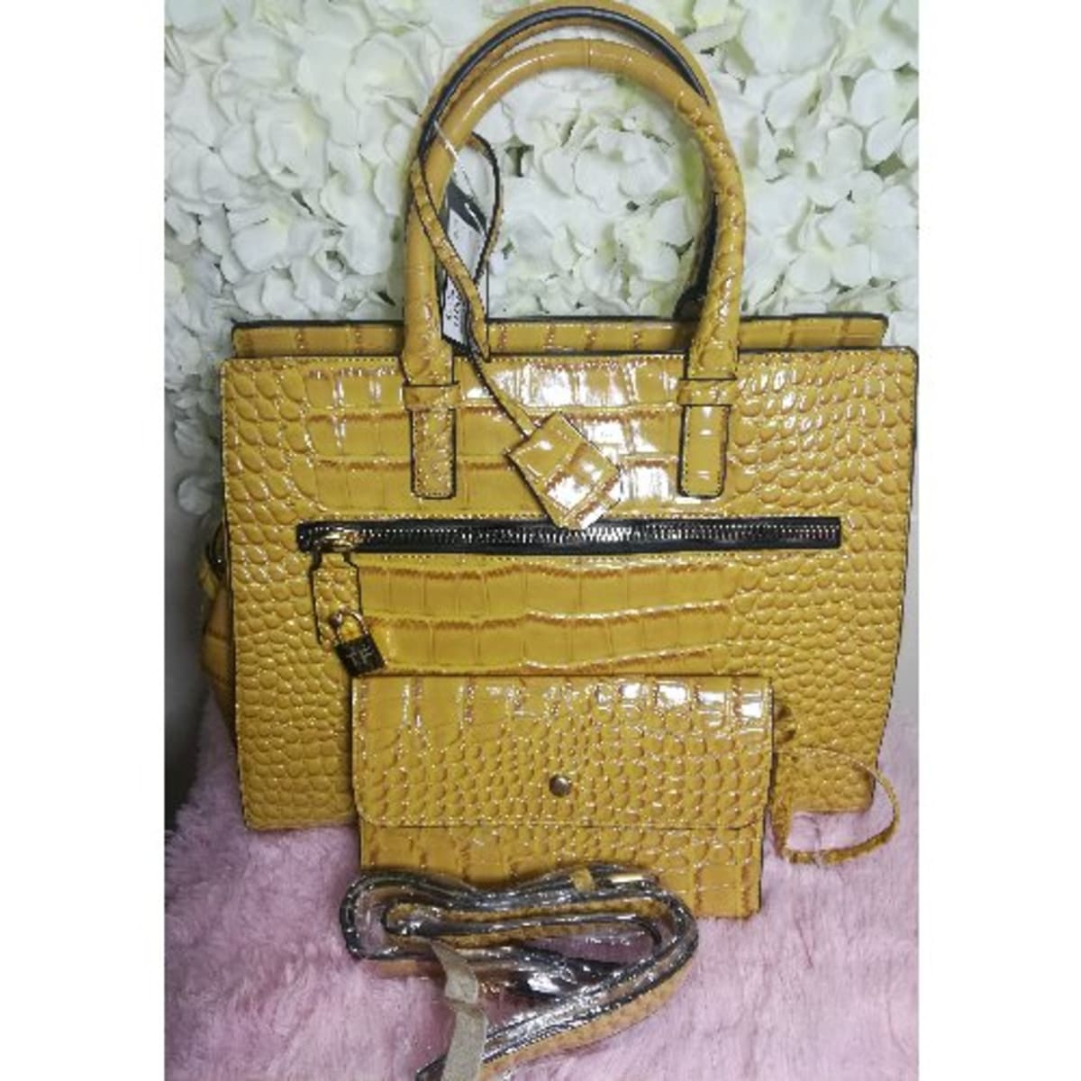Croc Leather Hand Bag Yellow Konga Online Shopping