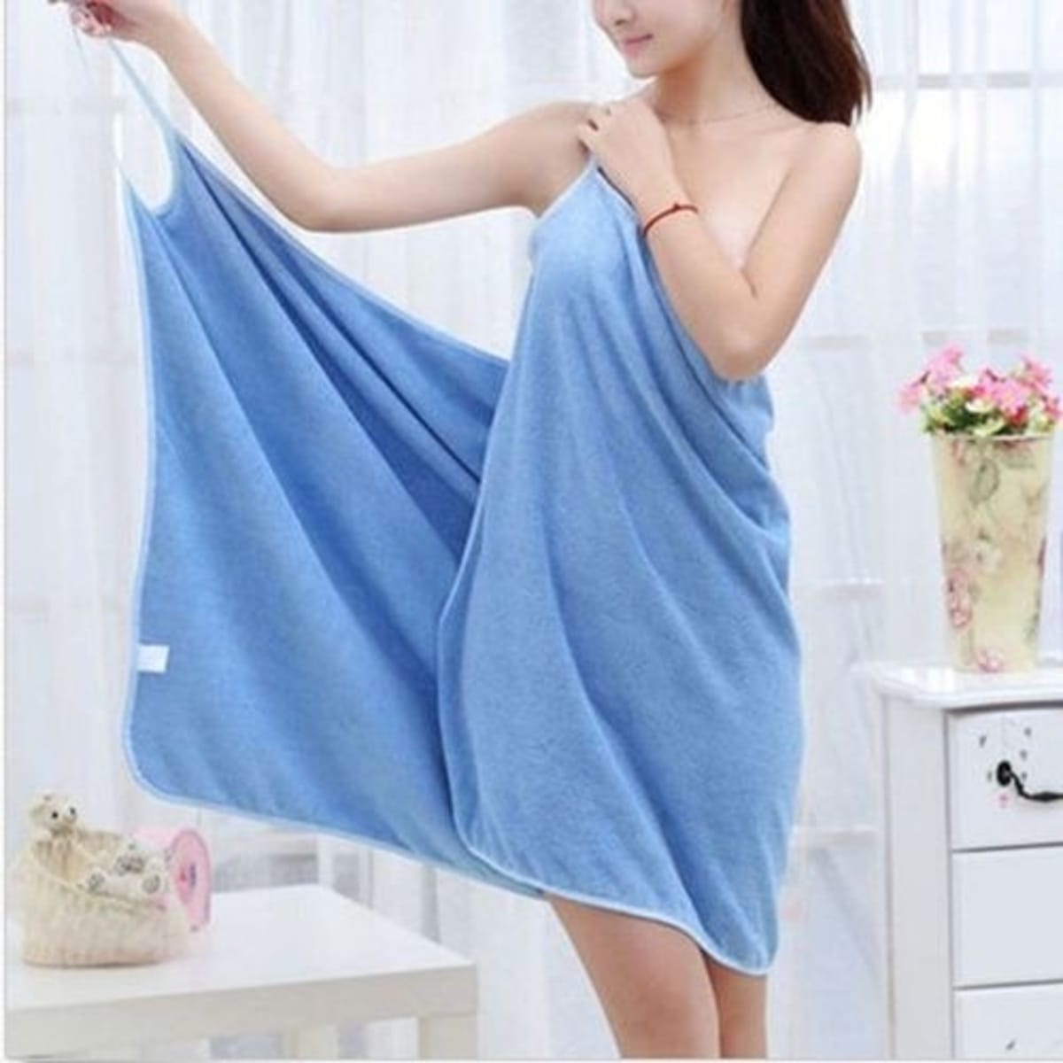 Wearable bath microfiber best sale towel