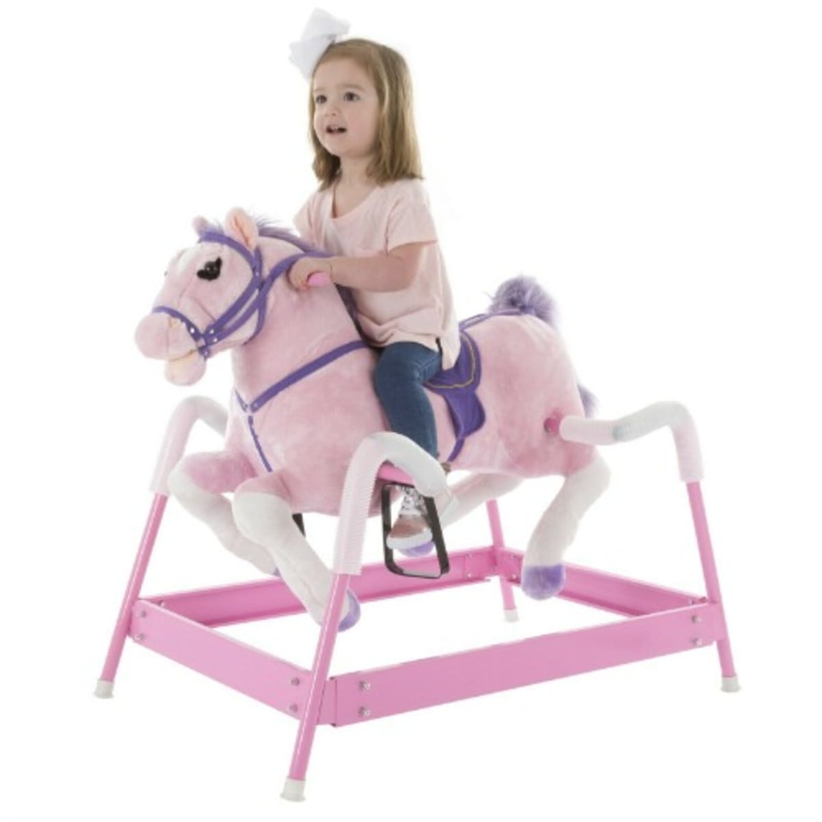 Pink rocking horse with online sound
