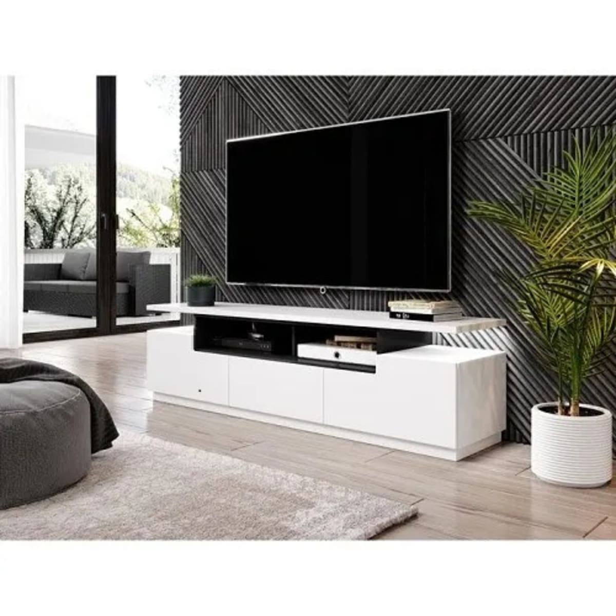 Matte white on sale tv stand