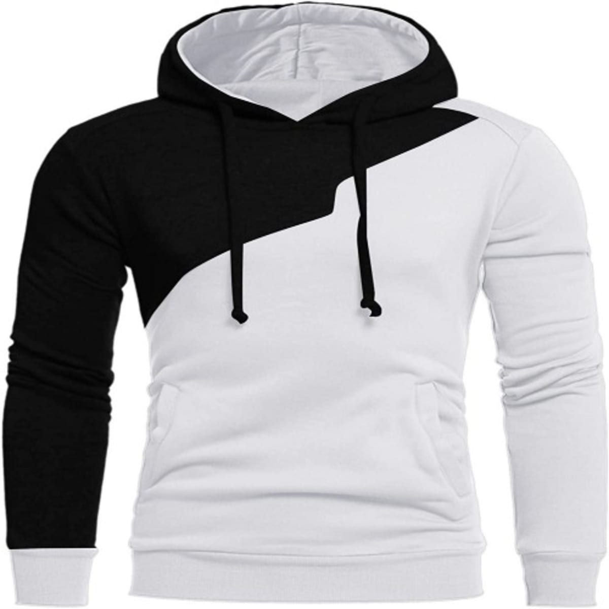Black and white deals hoodie mens