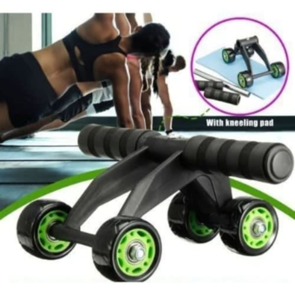 4 Wheels Ab Roller For Core Workout Abdominal Trainers with