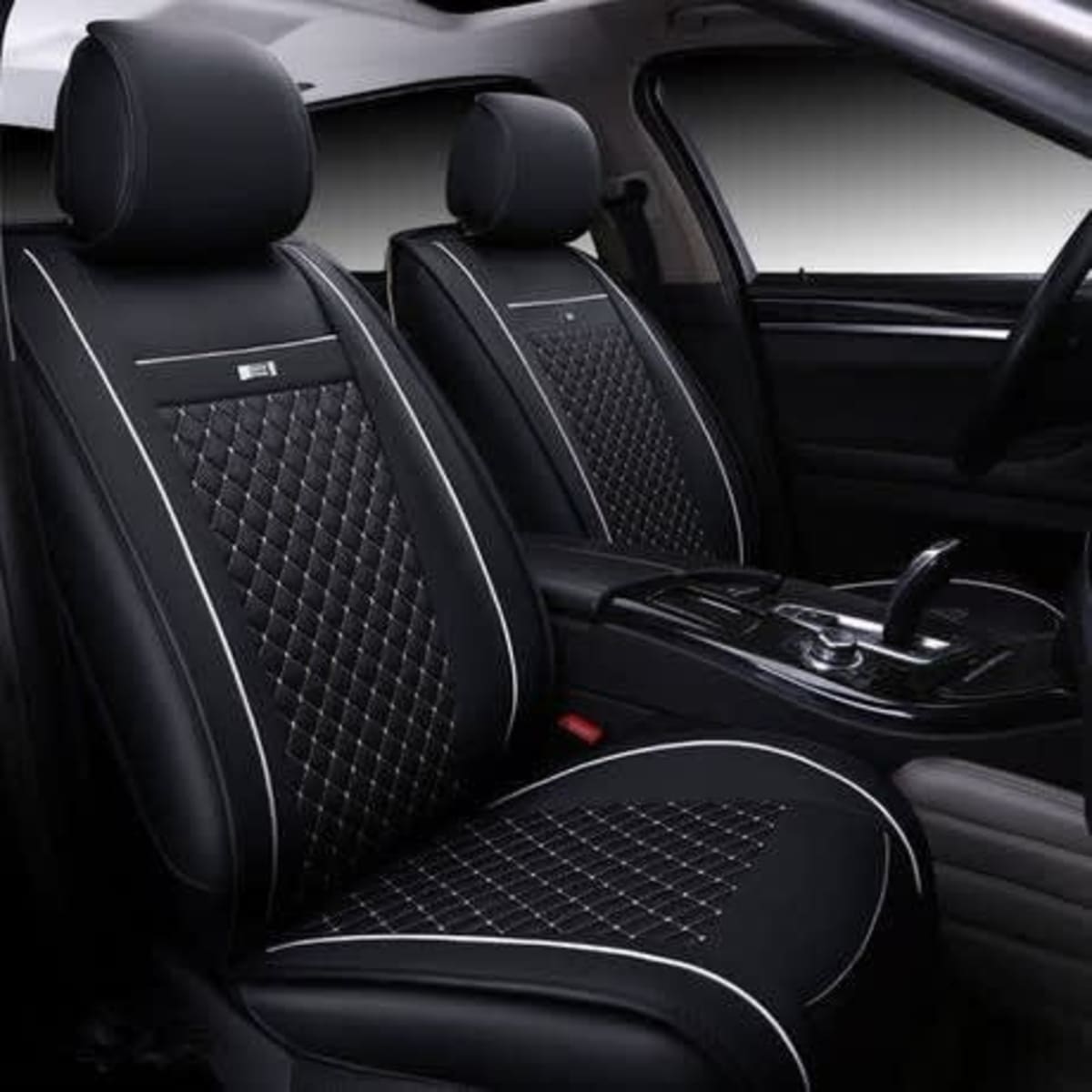 Executive Premium Car Seat Covers with PU Leather for Front & Rear Sea –