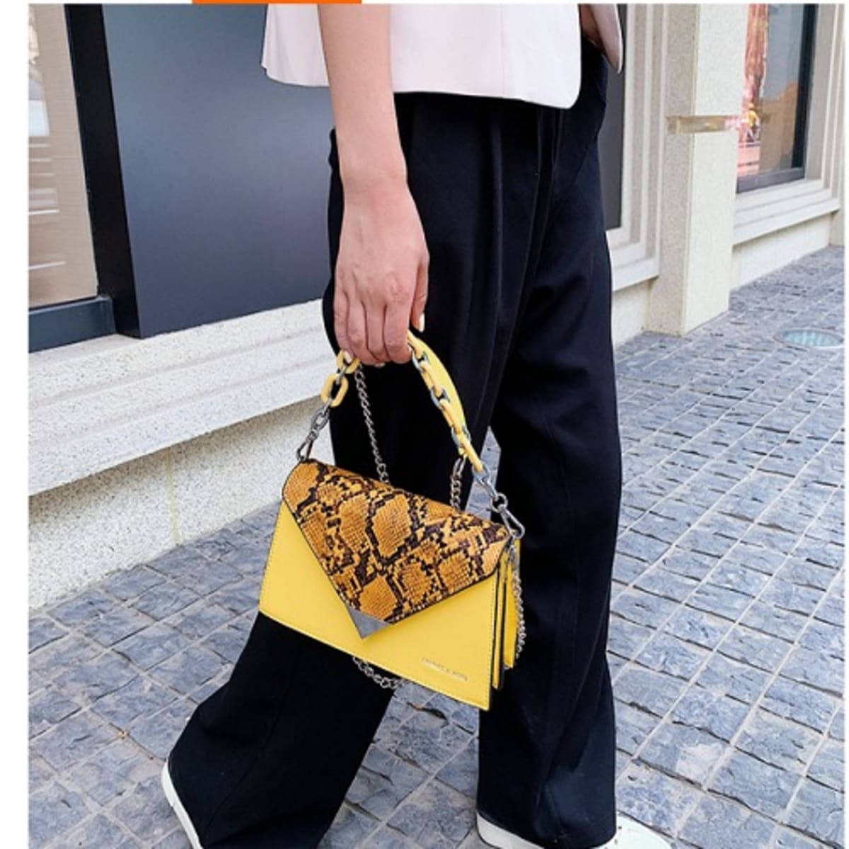 Yellow snake print discount bag