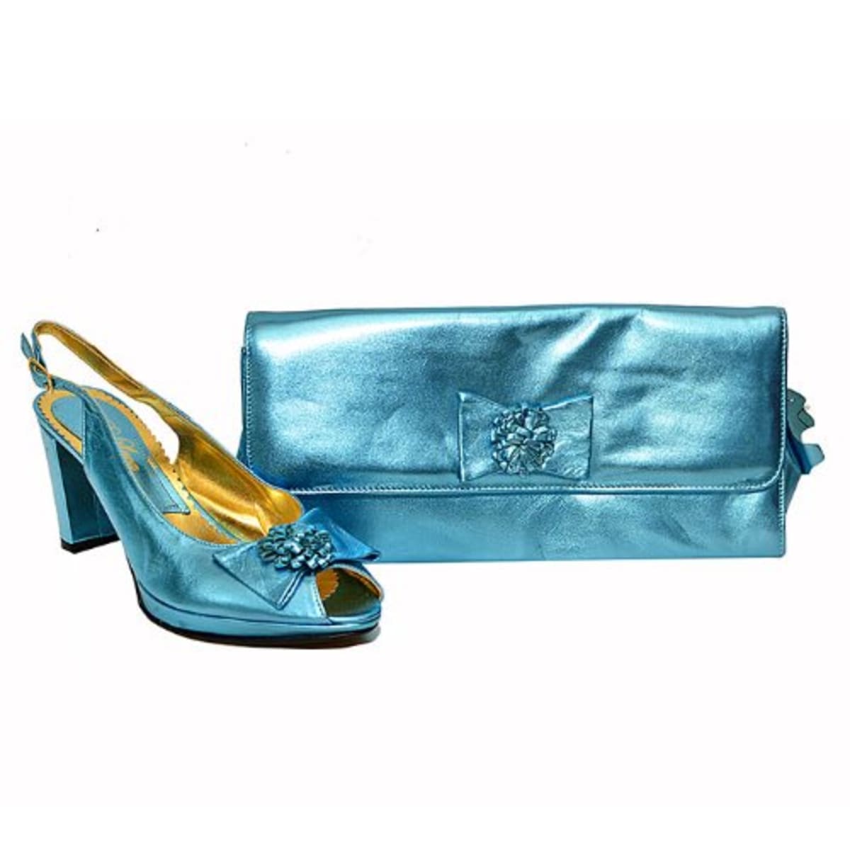 Teal colour shoes and bag outlet