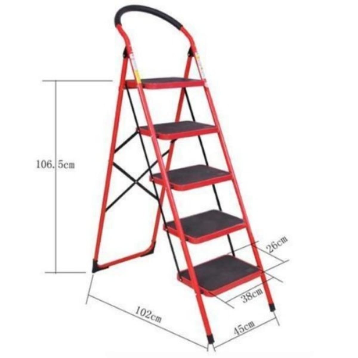 Multipurpose 5 Step Foldable Steel Ladder Home Office Konga