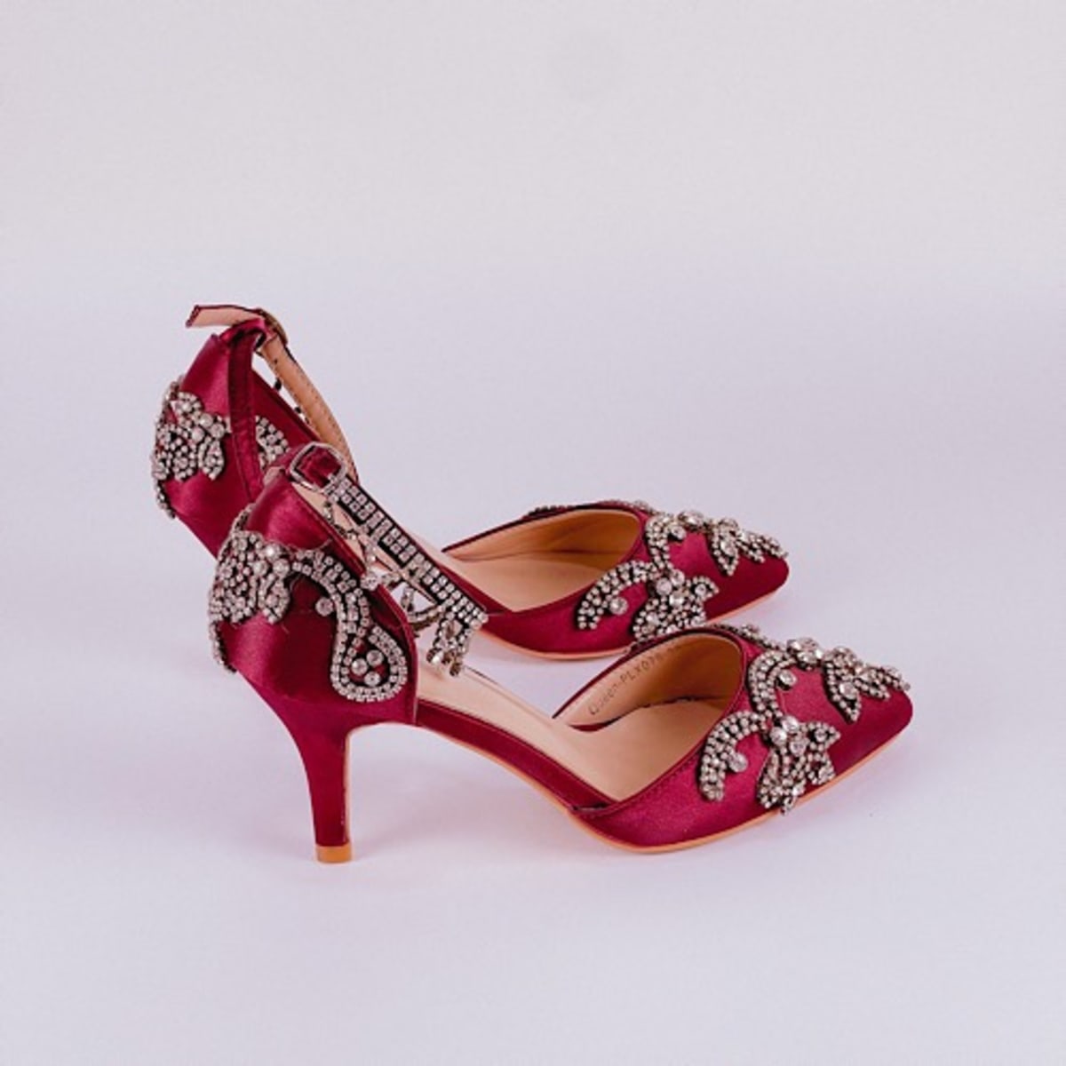 Wine Kitten Heels Pump Shoes