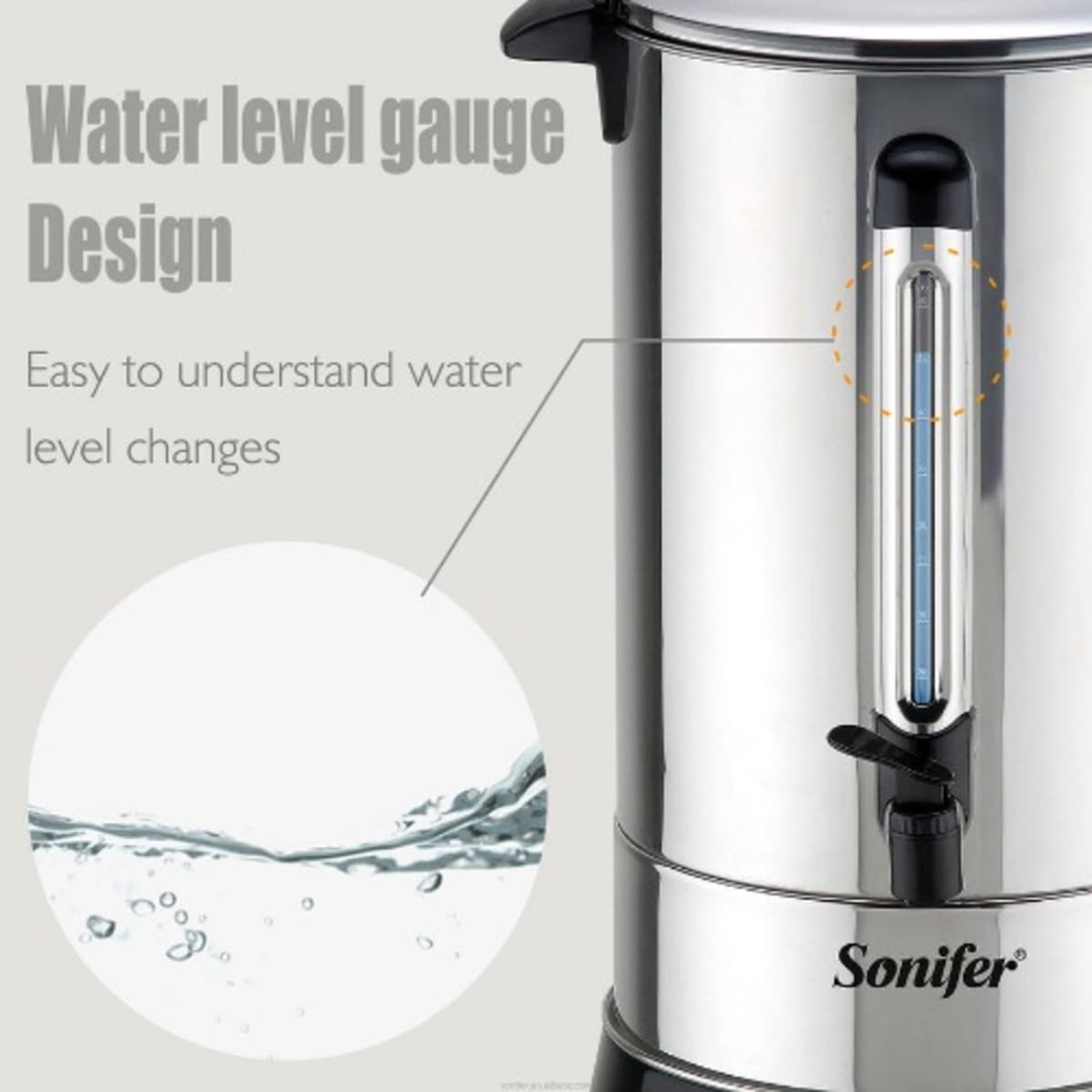 15L Kettle 1650W - Stainless Steel Hot Water Dispenser