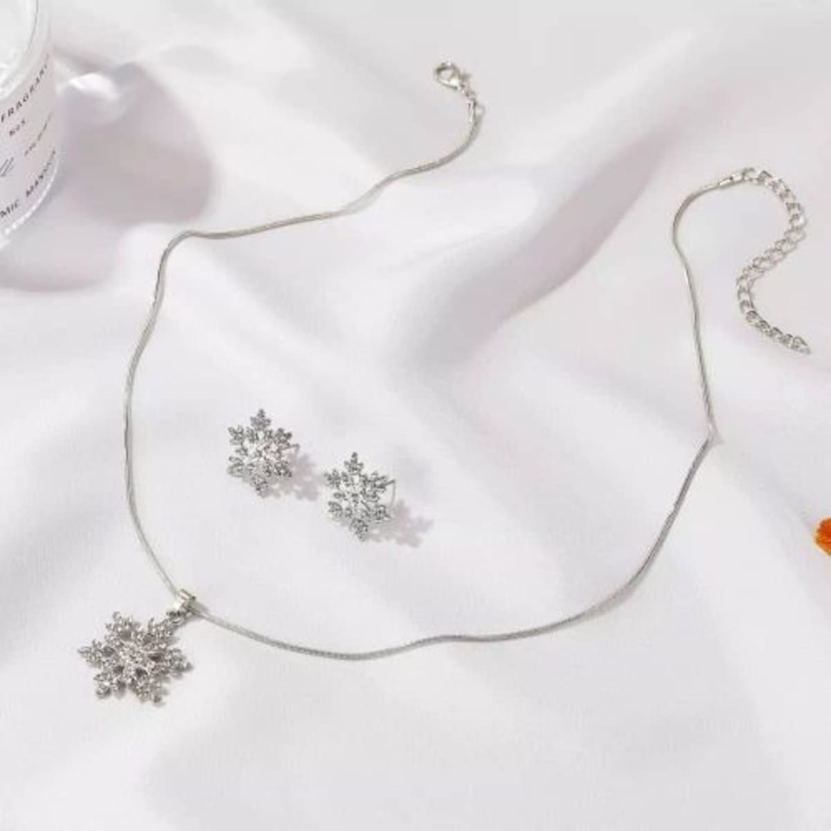 Snowflake necklace and earring set hotsell
