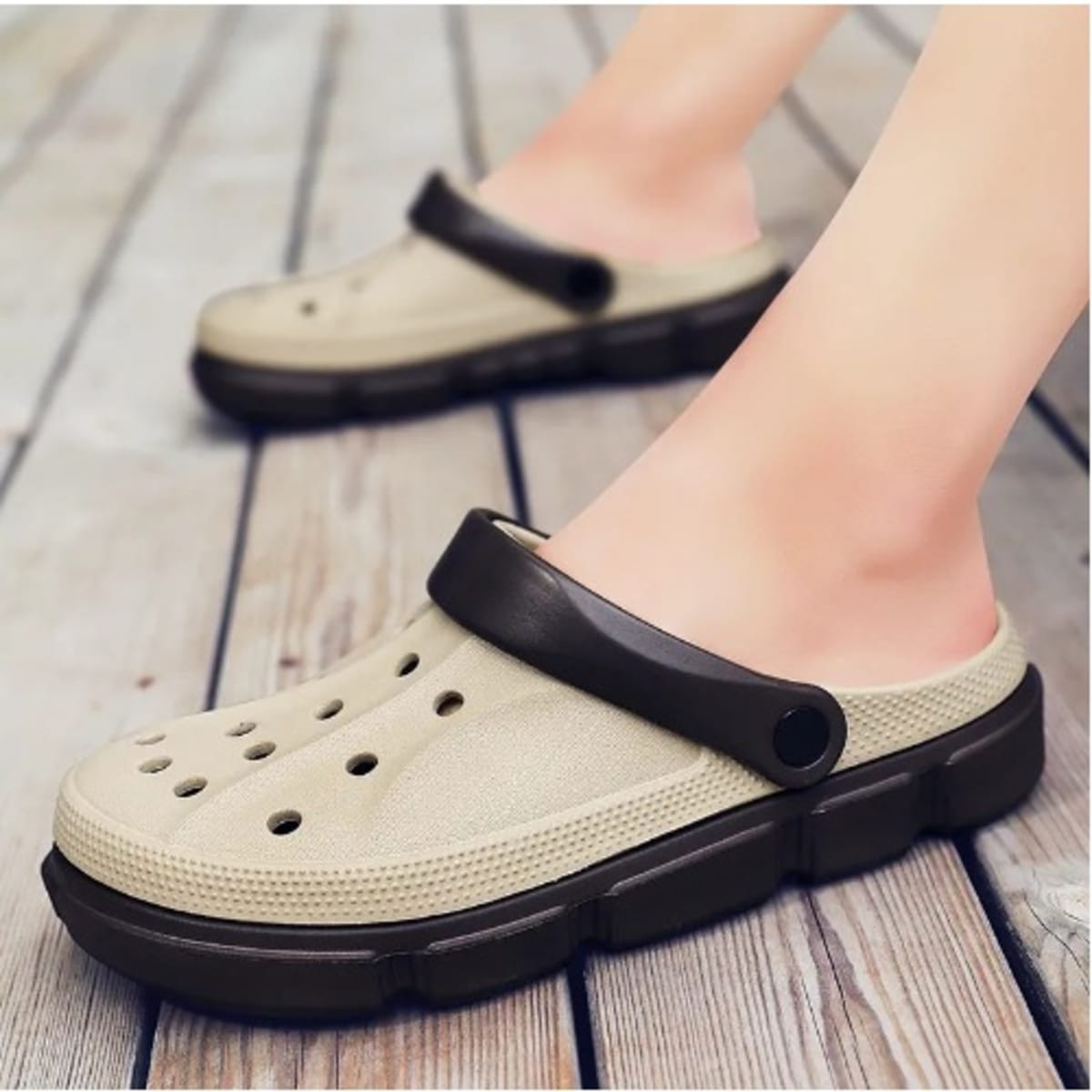 Nude clogs top