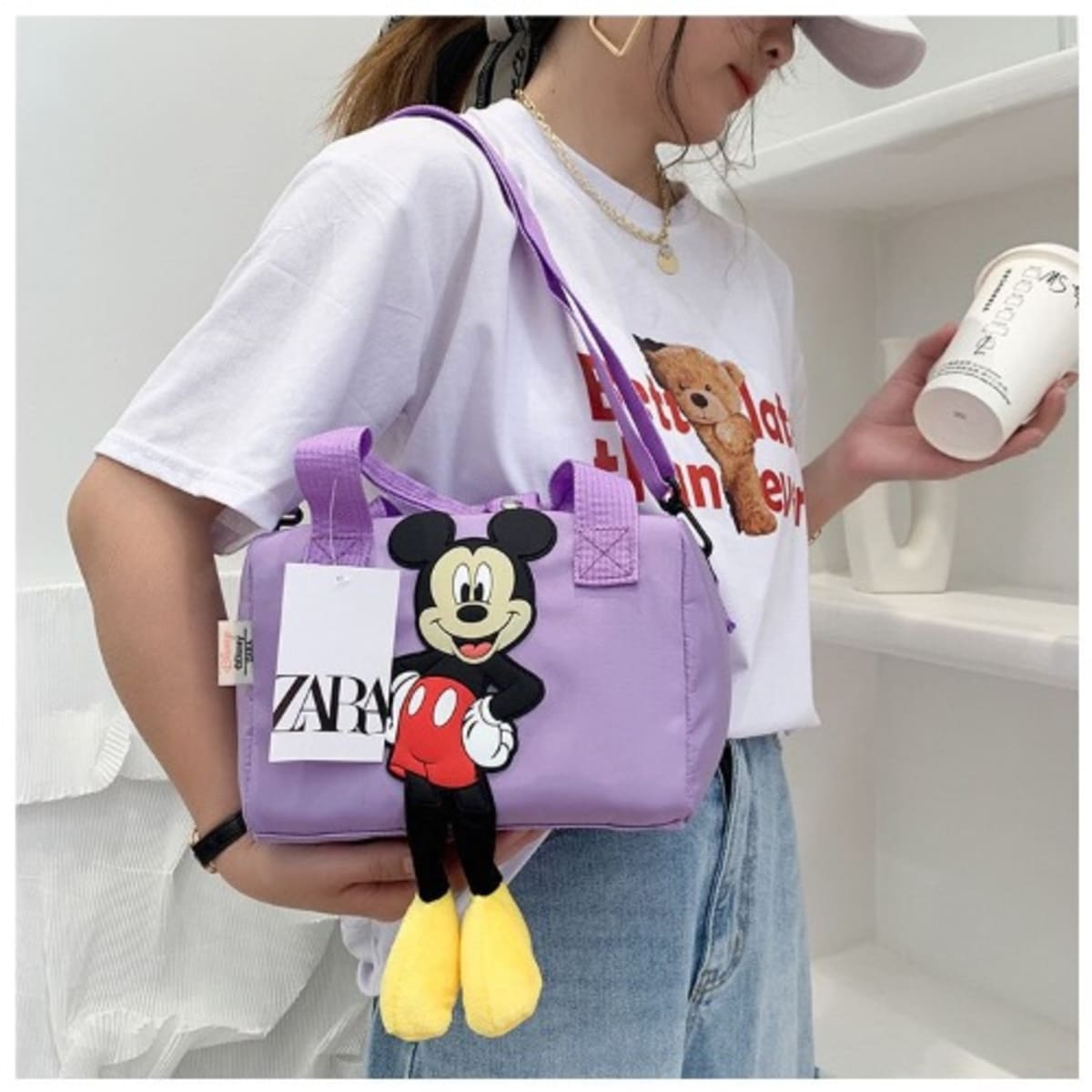 Zara shop purple bag