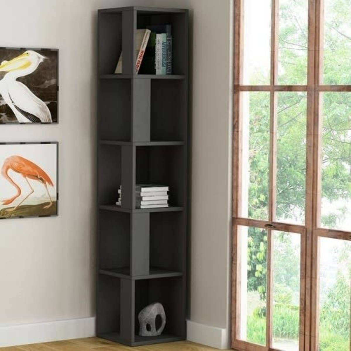Corner Bookcase Grey Konga Online Shopping