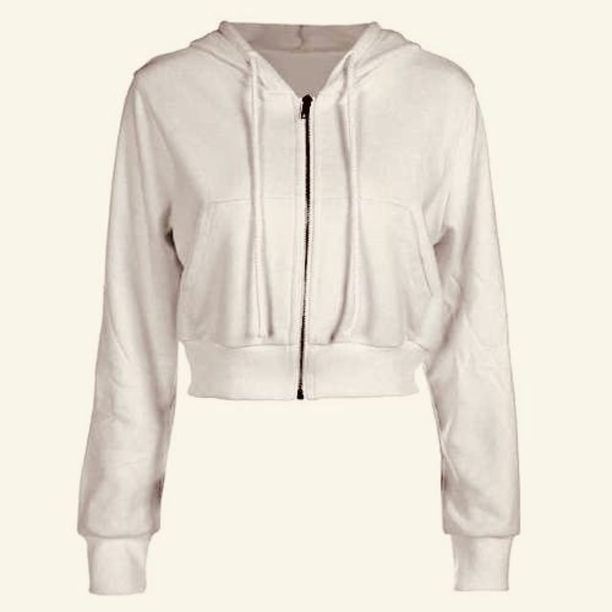 Plain white cropped hoodie hot sale