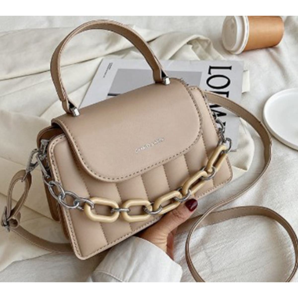 Nude coloured bags top