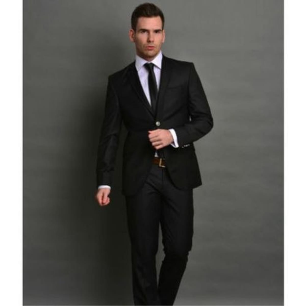 Black on sale shiny suit