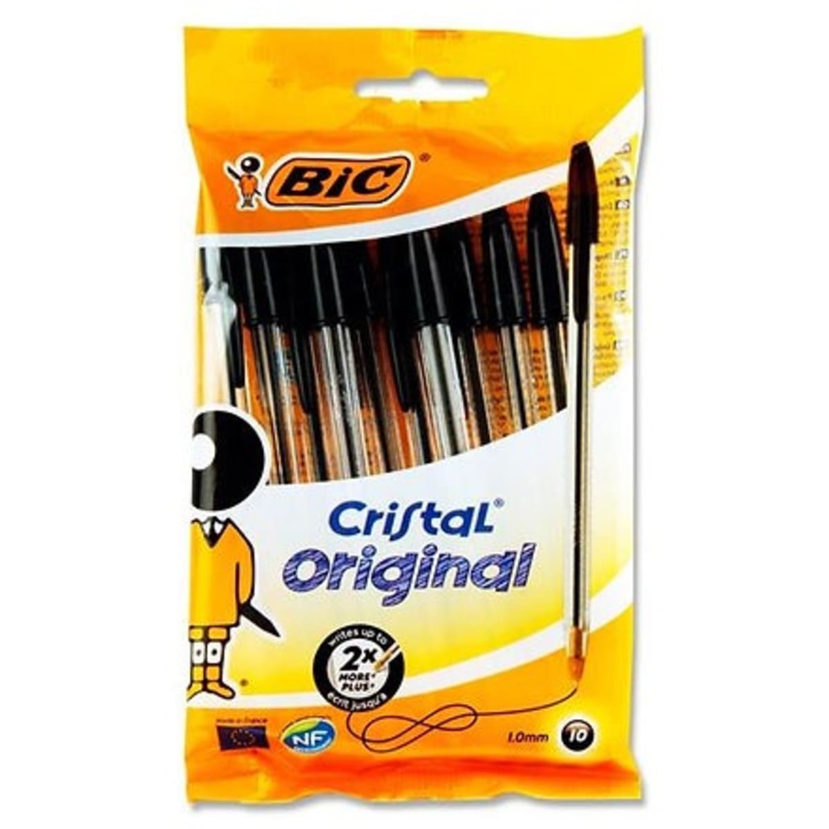 BIC Cristal Original Ballpoint Pens Blue Pouch of 10 10 per pack