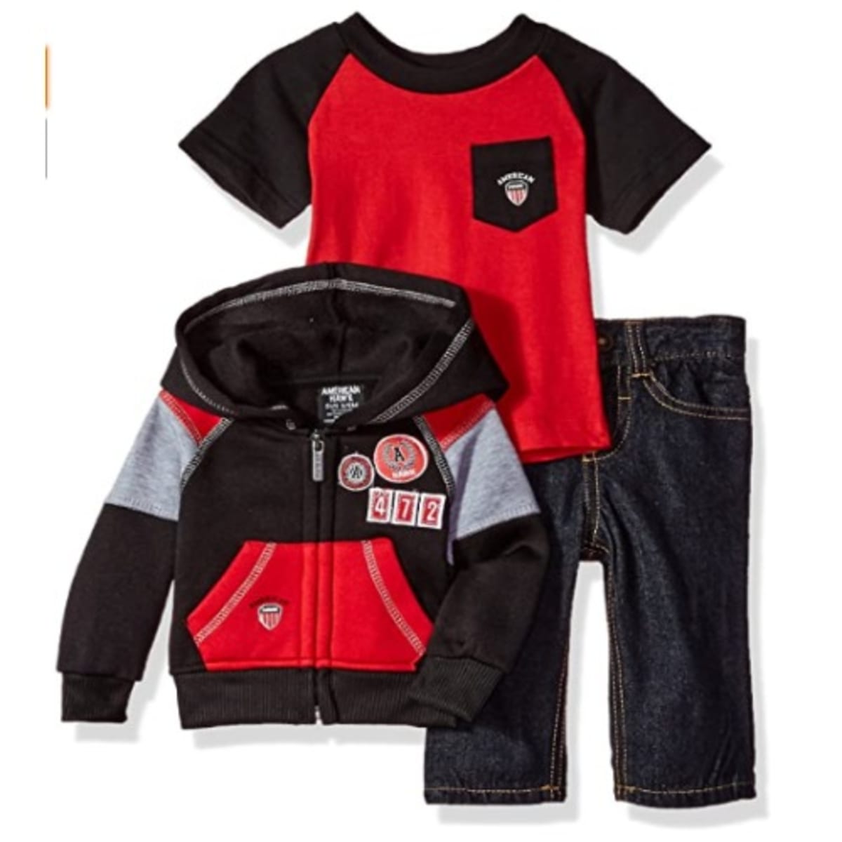 American Hawk Baby Boys Jacket T Shirt And Pant Set Konga