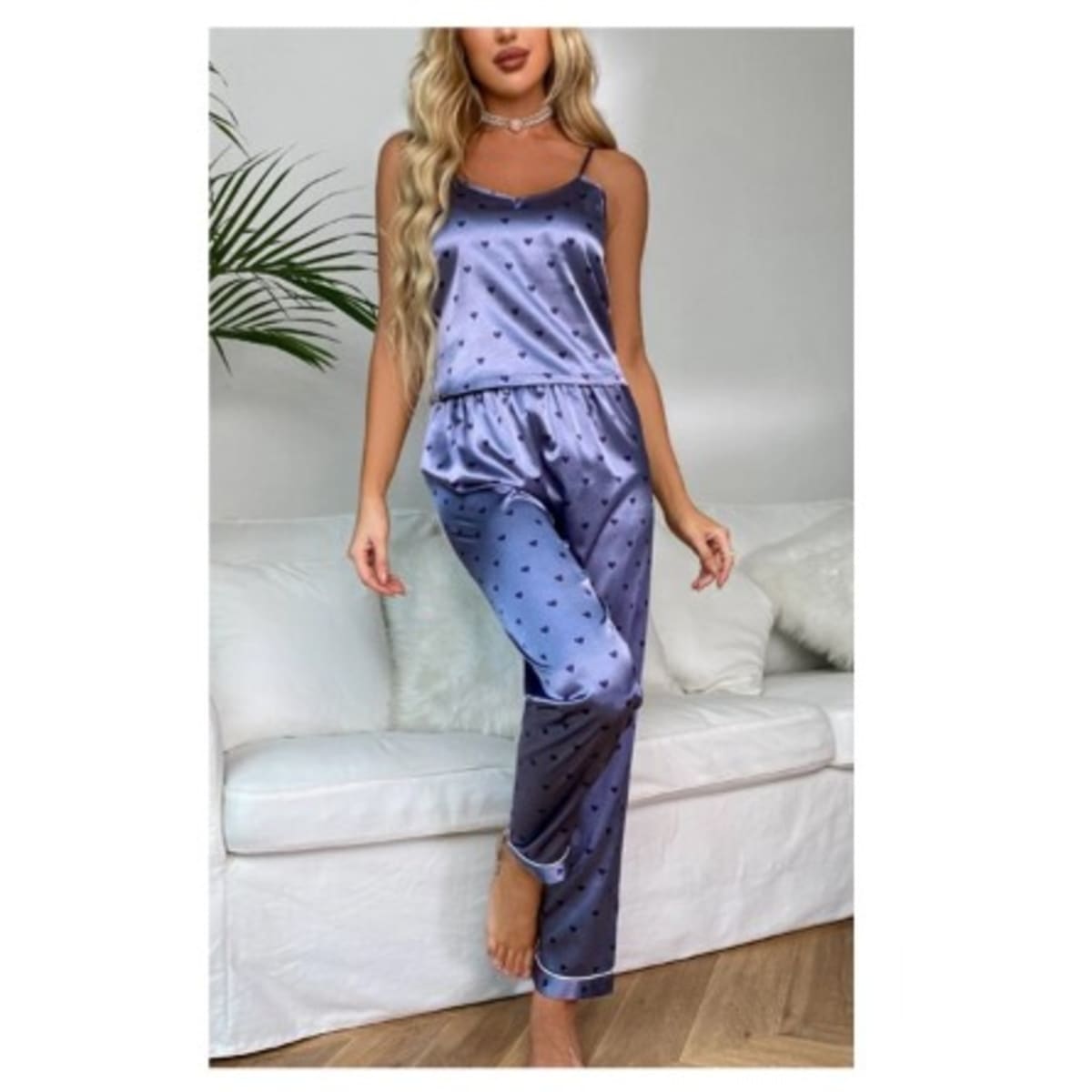 Ladies V Neck Sleeveless Sleepwear blue Konga Online Shopping