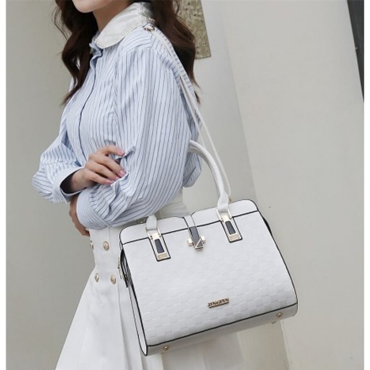 Ladies white leather handbags outlet