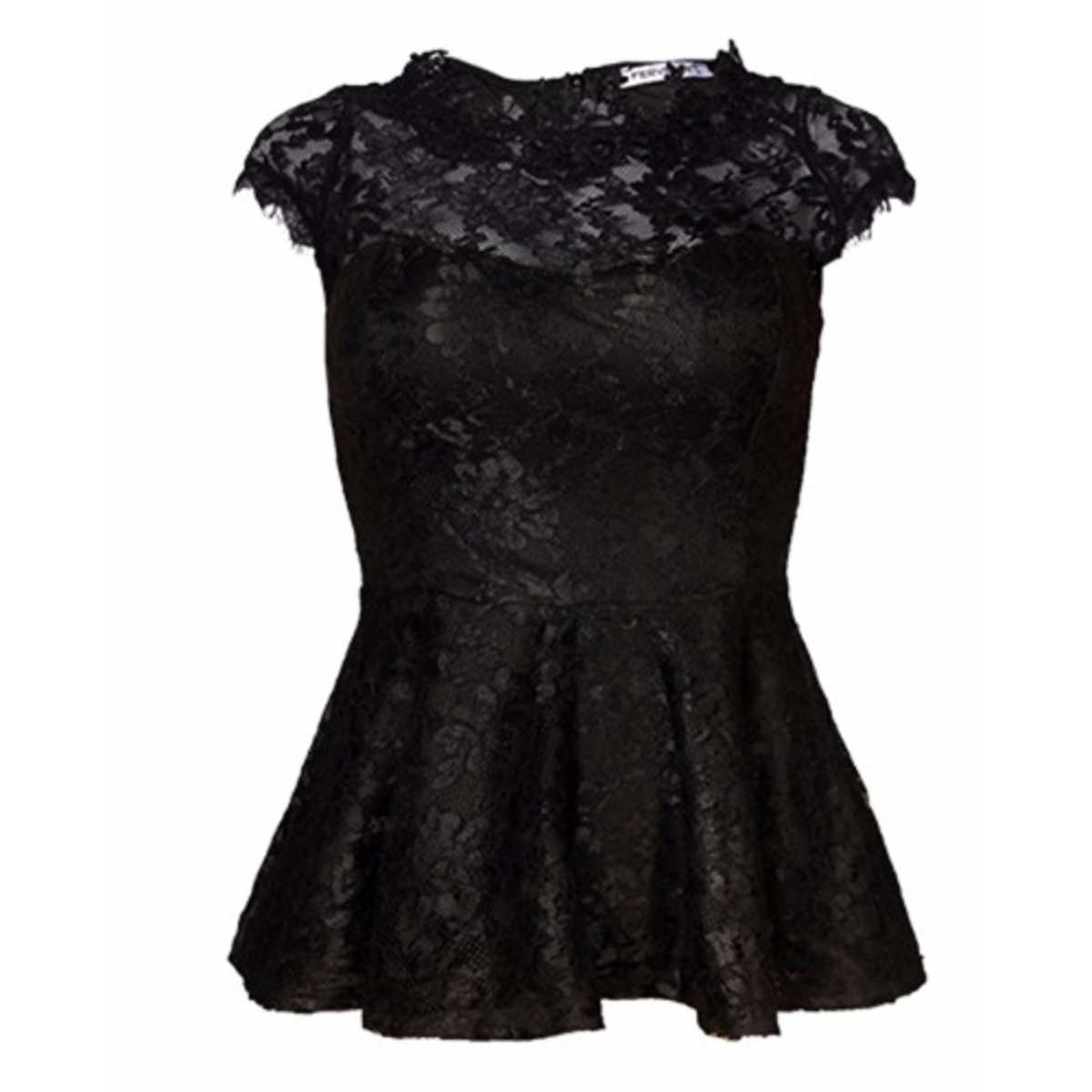 Lace Peplum Top Black Konga Online Shopping
