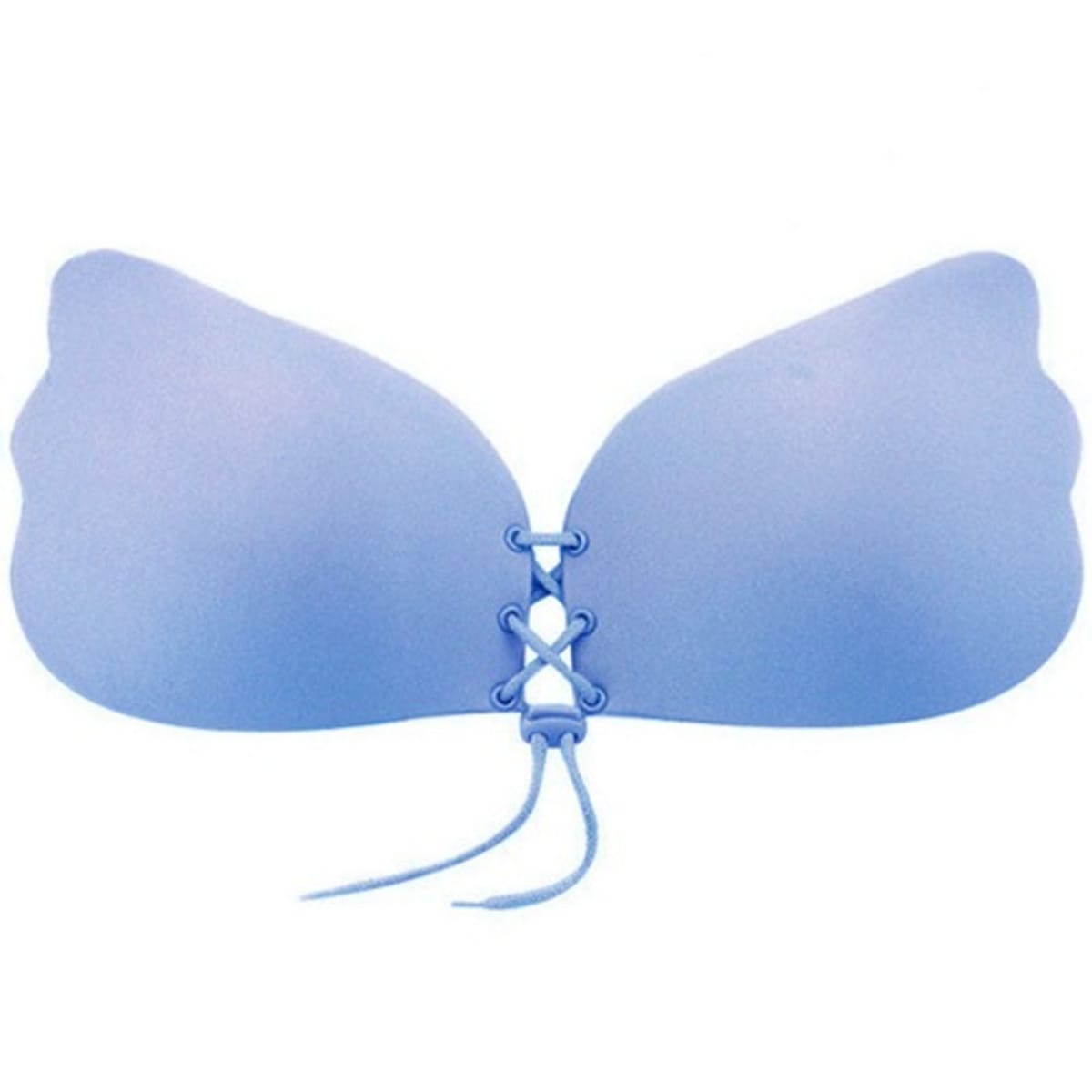 Lace-up Strapless Self Adhesive Bra - Blue