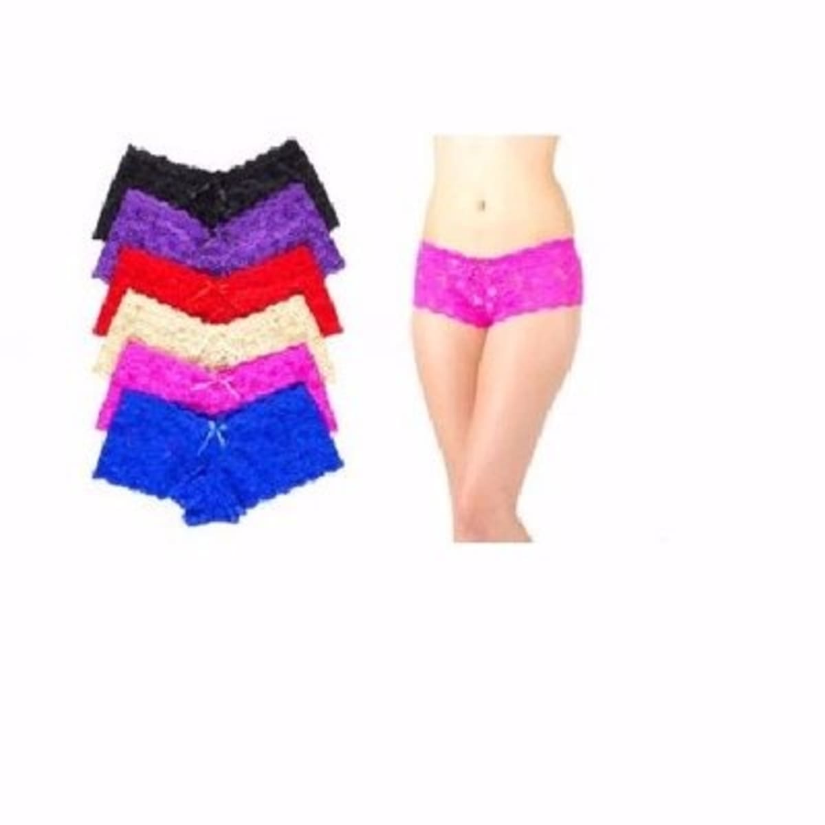 A&S Ladies Lace Panties 6 Pieces - Multicolour