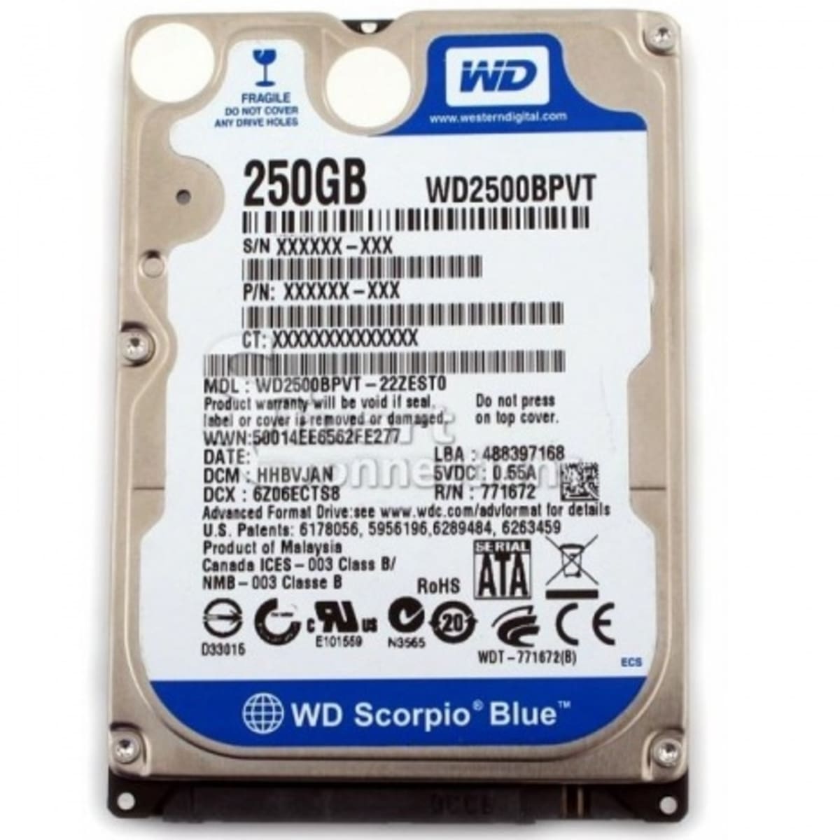 日本未発売】 Western Digital 250 GB Scorpio Blue SATA 5400 RPM MB Cache Bulk  OEM Notebook Hard Drive WD2500BEVS 並行輸入品