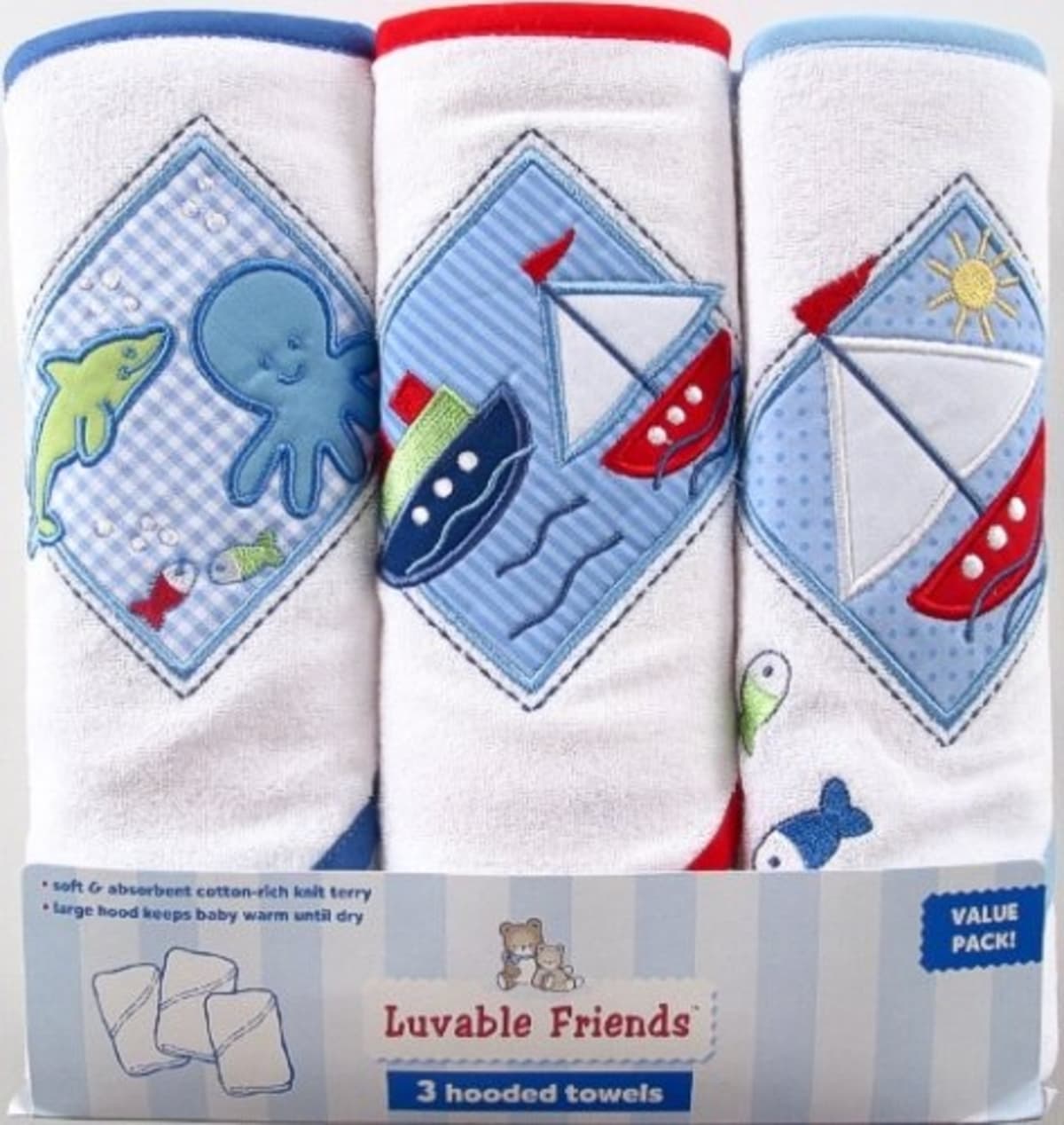 Luvable Friends Baby Hooded Towels 3 Pack Konga Online Shopping