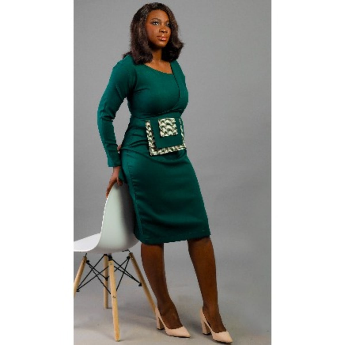 Emerald green peplum dress clearance