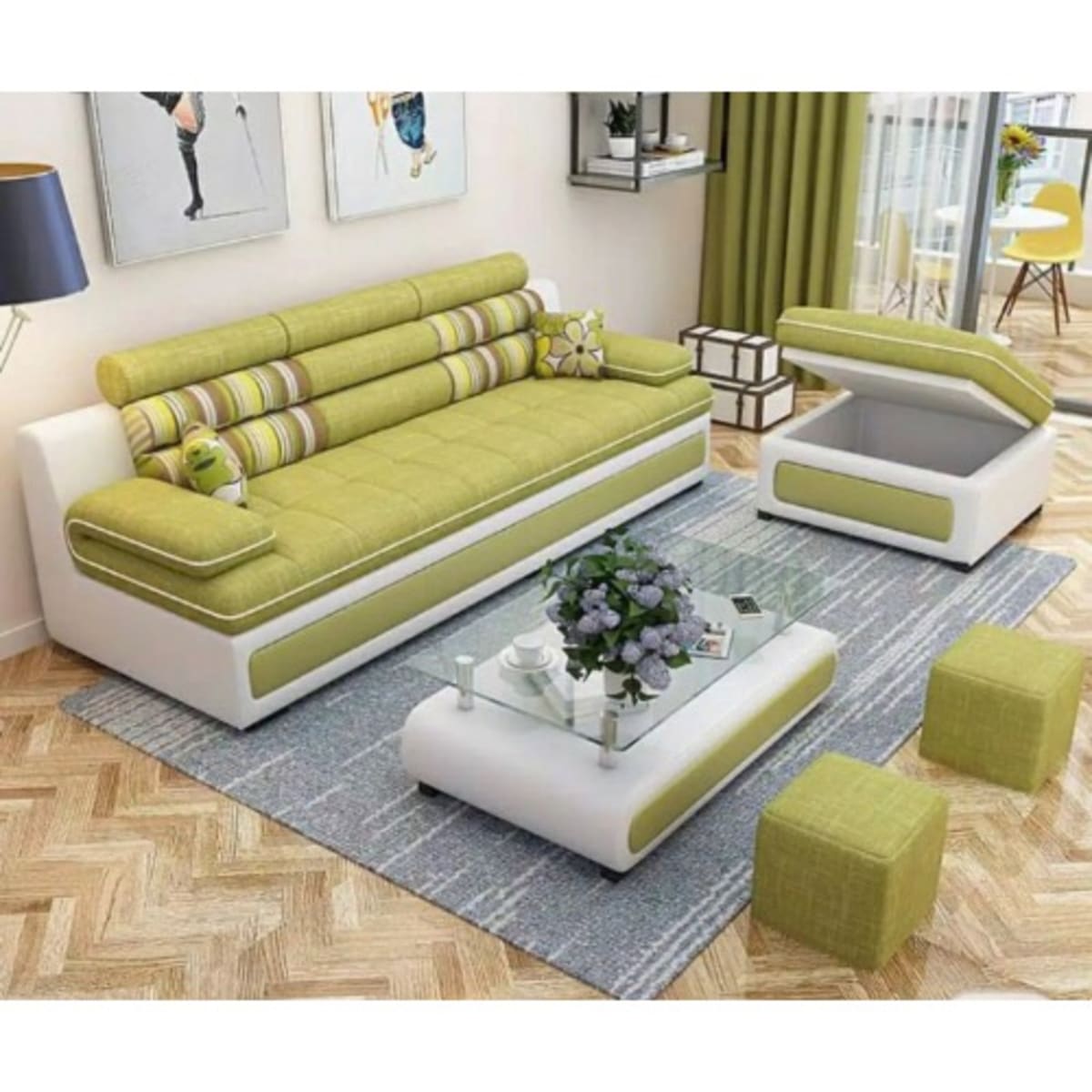 Lemon on sale green sofa
