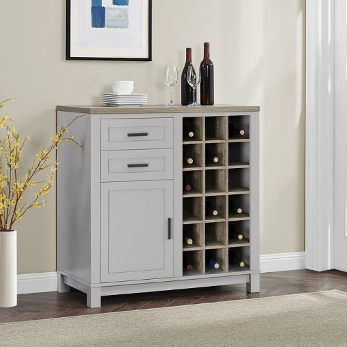Bar Cabinet With Wine Storage Off White Konga Online Shopping