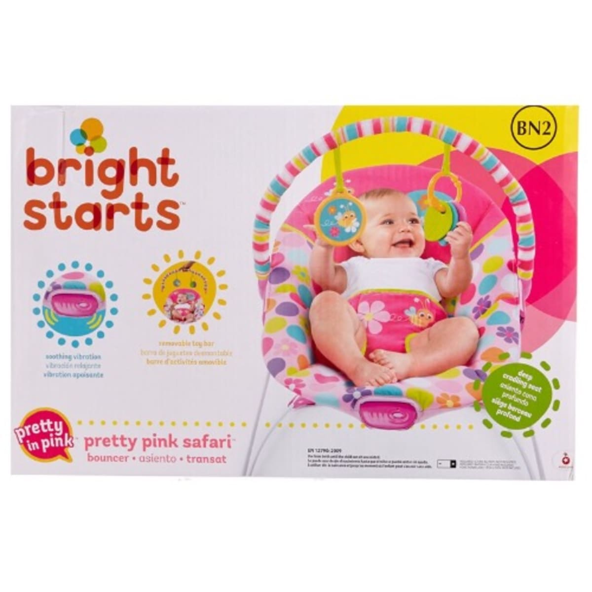 Bright starts bouncer pretty pink safari 2025