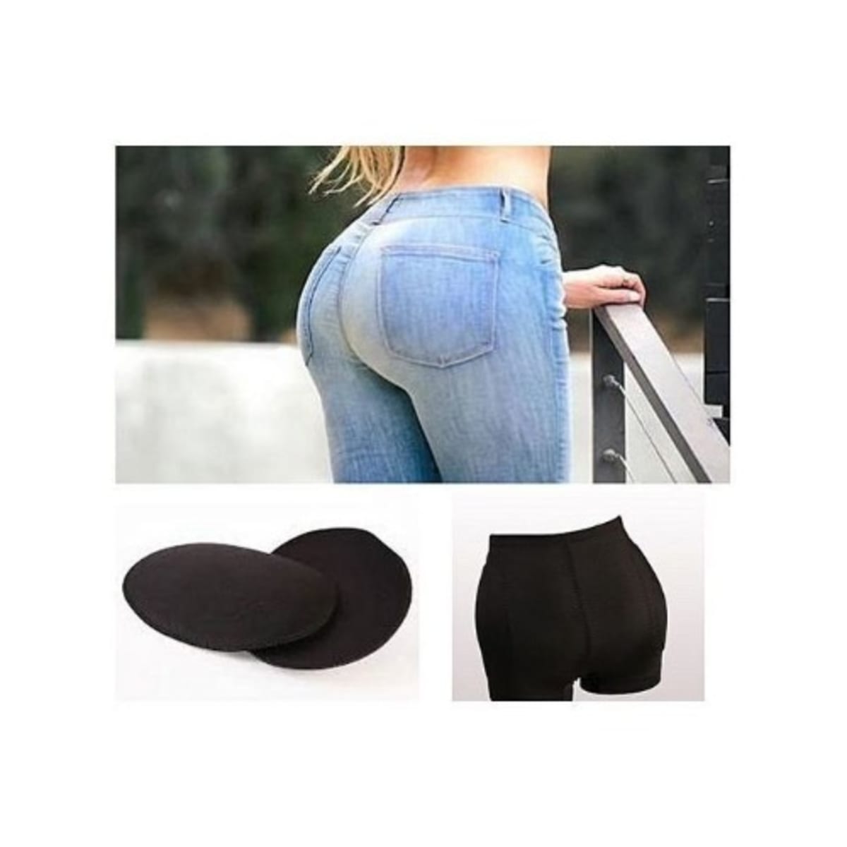Fashion Detachable Butt & Hip Padded Underwear-black