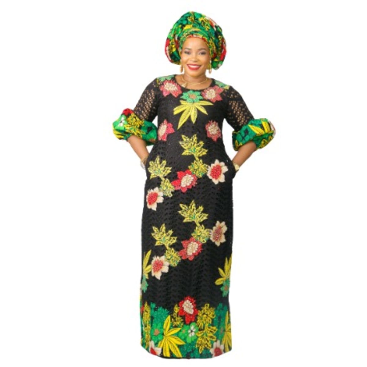 Arike Dress Dry Lace and Ankara Combo Konga Online Shopping