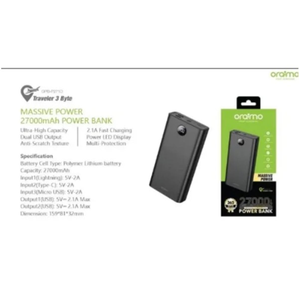 Oraimo 27000mah Powerbank in Port-Harcourt - Accessories for